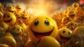 A group of yellow smiley faces with their mouths open Royalty Free Stock Photo