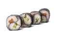 Group of Yin Yang Maki sushi isolated on white background Royalty Free Stock Photo