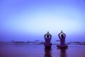 Group yoga exercise with teacher Royalty Free Stock Photo