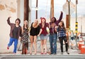 A group of young angry punk teens Royalty Free Stock Photo