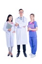 Group of medical team standing isolated over white Royalty Free Stock Photo
