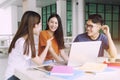 Group of young asian studying