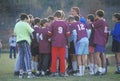 Group of young boys playing soccer, Lyndonville, Vermont