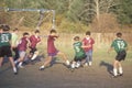 Group of young boys playing soccer, Lyndonville, Vermont