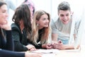 Group of young business people discussing new ideas Royalty Free Stock Photo