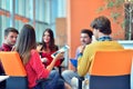 Group of young business professionals having a meeting. Royalty Free Stock Photo