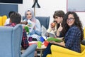 Group of young business professionals having a meeting. Royalty Free Stock Photo