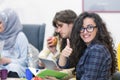 Group of young business professionals having a meeting. Royalty Free Stock Photo