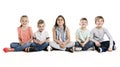 Group Of five Young Children In Studio Royalty Free Stock Photo