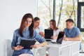 Group of young doctors is working together in the modern office Royalty Free Stock Photo