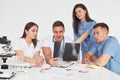 Group of young doctors is working together in the modern office Royalty Free Stock Photo