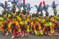 A group of young female masqueraders enjoy Trinidad Carnival Royalty Free Stock Photo