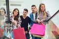 Group Of Young Friends Shopping In Mall Royalty Free Stock Photo