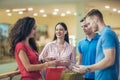 Group Of Young Friends Shopping In Mall Royalty Free Stock Photo