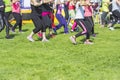 Group of young girls exercising fitness with dancing Royalty Free Stock Photo