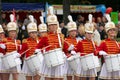 A group of young girls majorettes drummers Royalty Free Stock Photo