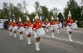 A group of young girls majorettes drummers Royalty Free Stock Photo