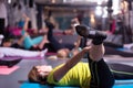 Sporty women doing aerobics exercises Royalty Free Stock Photo