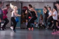 Sporty women doing aerobics exercises Royalty Free Stock Photo