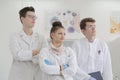 Group of young Laboratory scientists working at lab with test tu Royalty Free Stock Photo
