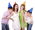 Group of young people celebrate birthday. Royalty Free Stock Photo