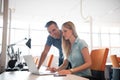 Group of young people employee workers with computer Royalty Free Stock Photo