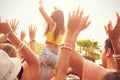 Group Of Young People Enjoying Outdoor Music Festival Royalty Free Stock Photo