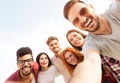 Group of young people having fun outdoors