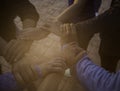 Group of young people holding in Hands teamwork Together Royalty Free Stock Photo