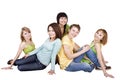 Group of young people. Isolated. Royalty Free Stock Photo