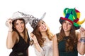 Group young people in party hat Royalty Free Stock Photo