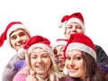 Group young people in santa hat . Royalty Free Stock Photo