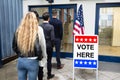 People Standing Outside Voting Room Royalty Free Stock Photo