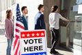 People Standing Outside Voting Room Royalty Free Stock Photo