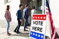 People Standing Outside Voting Room Royalty Free Stock Photo