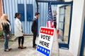 People Standing Outside Voting Room Royalty Free Stock Photo