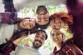 Group of young people together outdoors in urban background Royalty Free Stock Photo