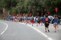 Group of young people in training to do rowing