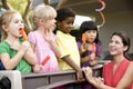 Group of young preschool children playing Royalty Free Stock Photo