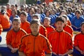 Group of Young students have meditation