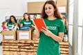 Group of young volunteers woman working at charity center