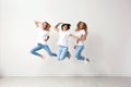 Group of young women in jeans Royalty Free Stock Photo