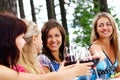 Group of young womens drinking wine Royalty Free Stock Photo