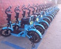 Group of Yulu Miracle Electric Bike sharing in the city in India Royalty Free Stock Photo