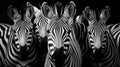A group of zebras standing next to each other, AI