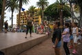 Group Zumba fitness dance class in the public city park Parque Plaza Del Charco