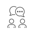 Groupe of people and chat bubble icon set