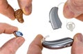 Grouped hearing aids seen from above. Royalty Free Stock Photo