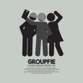 Groupfie Symbol, A Group Selfie By Phone