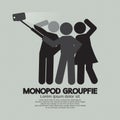 Groupfie Symbol, A Group Selfie Using Monopod